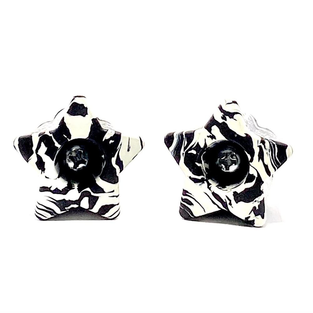 ROLLERSTUFF Bolt-On Twinkle Toes Star Toe Stops, Cruella Swirl (Pair)