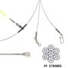 SENYUBBY High Strength 49-Strands Steel Wire Leader Rigs with Hooks Swivels Snap Connect,Saltwater Fishing Assecories Steel Wire Leader with Nylon-Coating view 4