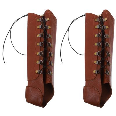 INOOMP 2pcs Arm Protector Pu Leather Forearm Guard for Archery Practice Comfortable Vintage Style Accessory for Shooting and Cosplay
