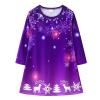 Back Cocktail Dress for Wedding Baby Girls Long Sleeve Character Casual Clothes Christmas Princess (Purple, 3-4 Years) view 1