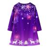 Back Cocktail Dress for Wedding Baby Girls Long Sleeve Character Casual Clothes Christmas Princess (Purple, 3-4 Years) view 2