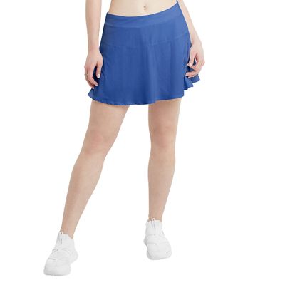 Champion Women's City Flounce, Perforated Sports Skort, Pull-On Stretch Tennis Skirt with Shorts, C-Patch, 3' Inseam, Odyssey, XX-Large