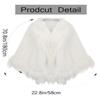 Aukmla Wedding Faux Fur Shawls and Wraps Bridal Fur Coat Winter Cape Stole with Rhinestones Brooch for Brides and Women (White) view 3