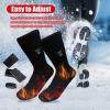 FUUBAMB00 Winter Heated Socks Men Women Thermal Cotton Socks Rechargeable Foot Warmer for Outdoor Skiing Cycling No Batteries,Black view 2
