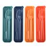 Reusable Utensils Set with Case, 4 Sets Plastic Spoons and Forks Set Plastic Camping Utensil Set, Travel Cutlery Set Lunch Box Accessories for Teens Adults Lunch Box, School or Daily Use view 1