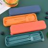 Reusable Utensils Set with Case, 4 Sets Plastic Spoons and Forks Set Plastic Camping Utensil Set, Travel Cutlery Set Lunch Box Accessories for Teens Adults Lunch Box, School or Daily Use view 3