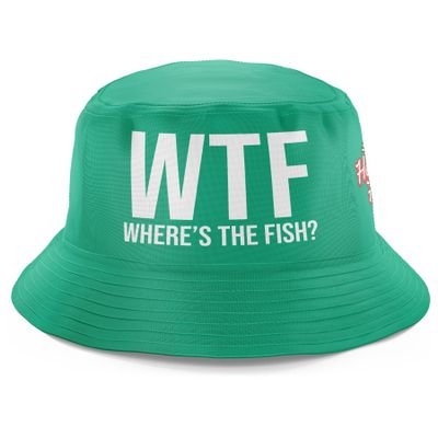 Fishing Gifts for Men, WTF Wheres The Fish, Funny Fishing Hat, Fishing Bucket Hat, Sun Hat for Fishing Green