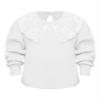 iiniim Baby Kids Long Sleeve Lace Doll Collar Blouse Solid Color T-Shirts Tops White 18-24 Months view 3