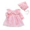Baptism Dresses for Baby Girls Christening Infant Baby Embroidery Floral Lace Long Sleeves Princess Dress Bonnet Baby First 1st Communion Birthday Pageant Tutu Dress Gown Newborn Fall Autumn Clothes view 1