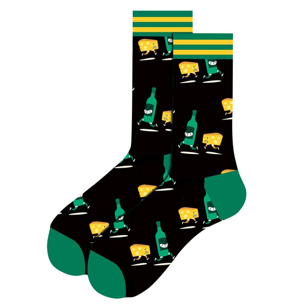 Fashion Men's Funny Socks Novelty Short Socks Winter Casual Socks (Green, One Size)