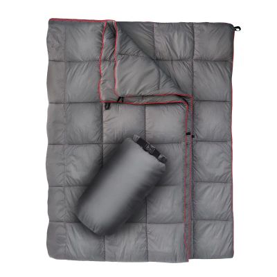 GLORSIGN Outdoor Puffy Camping Blanket, Lightweight Down Alternative Puffy Printed Camping Large Ultra Warm Hammock Top Quilt Waterproof Blanket for Traveling Picnic Beach Party Cold Weather (Gray)