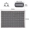 GLORSIGN Outdoor Puffy Camping Blanket, Lightweight Down Alternative Puffy Printed Camping Large Ultra Warm Hammock Top Quilt Waterproof Blanket for Traveling Picnic Beach Party Cold Weather (Gray) view 2