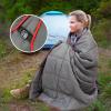 GLORSIGN Outdoor Puffy Camping Blanket, Lightweight Down Alternative Puffy Printed Camping Large Ultra Warm Hammock Top Quilt Waterproof Blanket for Traveling Picnic Beach Party Cold Weather (Gray) view 3