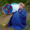 GLORSIGN Outdoor Puffy Camping Blanket, Lightweight Down Alternative Puffy Printed Camping Large Ultra Warm Hammock Top Quilt Waterproof Blanket for Traveling Picnic Beach Party Cold Weather (Navy) view 3