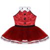 Hansber Girls Sequins Halter Bowtie Texudo Leotard Tutu Dress Ringmaster Circus Show Costume Halloween Christmas Outfit Bowtie Red A 8 Years view 3
