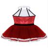Hansber Girls Sequins Halter Bowtie Texudo Leotard Tutu Dress Ringmaster Circus Show Costume Halloween Christmas Outfit Bowtie Red A 8 Years view 4
