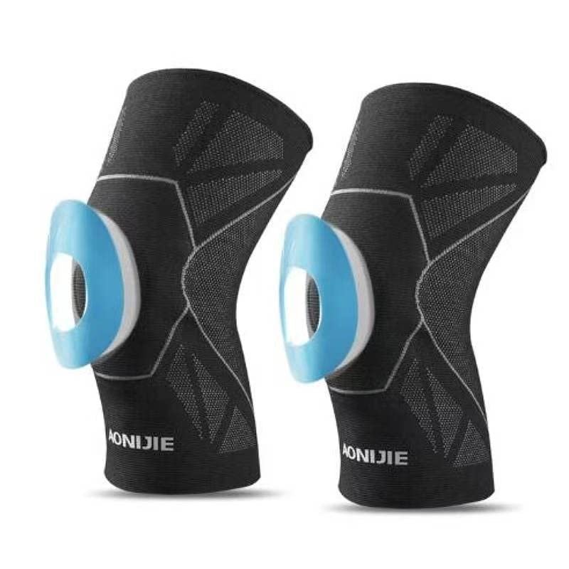 AONIJIE Knee Braces for Knee Pain Women Men, 2 Pack Knee Compression Sleeve with Patella Gel Pad, Knee Support for Running, Basketball, Weightlifting, Gym, Workout, Sports (Black, S)