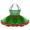 Hansber Girls Sequins Halter Bowtie Texudo Leotard Tutu Dress Ringmaster Circus Show Costume Halloween Christmas Outfit Bowtie Green A 6 Years view 2