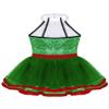 Hansber Girls Sequins Halter Bowtie Texudo Leotard Tutu Dress Ringmaster Circus Show Costume Halloween Christmas Outfit Bowtie Green A 6 Years view 4