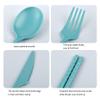 Camping Utensil Set, 1Set Reusable Utensils Set with Case, Portable Travel Utensils with Case, Eco Friendly Plastic Utensils Set for Travel Picnic Camping or Daily Use (Green) view 2