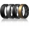 Egnaro Silicone Rings for Men 1/4/6 Multipack of Breathable Mens Silicone Rubber Wedding Rings Bands - Step Edge view 1