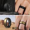 Egnaro Silicone Rings for Men 1/4/6 Multipack of Breathable Mens Silicone Rubber Wedding Rings Bands - Step Edge view 4