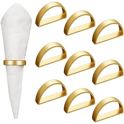 Nemeae 10 Pieces Gold Rings Metal Ring Holders Modern Design Ring Holder Metal Semicircle Buckles