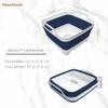 Collapsible Wash Basin 9L, Foldable Dish Tub with Drain Plug, Portable Collapsible Dish Basin, Camping Sink for Washing Dishes, Laundry & Kitchen Use (Navy Blue) view 2