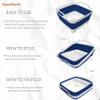Collapsible Wash Basin 9L, Foldable Dish Tub with Drain Plug, Portable Collapsible Dish Basin, Camping Sink for Washing Dishes, Laundry & Kitchen Use (Navy Blue) view 3