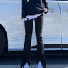 Women Slit Ankle Flare Jeans High Waisted Skinny Bell Bottom Denim Pants Slim Fit Butt Lift Wide Leg Jean Trousers (Black,Large) view 2
