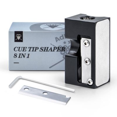 Adhafera Cue Tip Shaper, Upgraded 8 in 1 Aluminu Pool Cue Shaper, Pool Cue Accessories for Replacement and Shaping Cue Tips