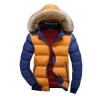 VSOLS Men's Down Jacket Winter Men's Casual Hooded Jacket Warm Coat Men's Solid Thick Down Zipper Jacket (Color : FK047 Yellow Khaki, Size : 3X-Large) view 3