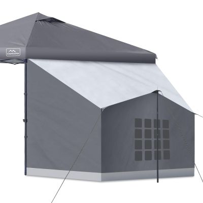 KAMPKEEPER Side Tent,Camping Tent for 10' x 10' Pop Up Canopy, Easy Set Up Gazebo,Compatible with 10' Wide Canopy Tents (Grey)