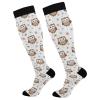 Wusikd Funny Owl Compression Socks for Women and Men Circulation Flower Long Socks for Athletic Running 1 view 1