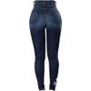 Maiyifu-GJ Women's Floral Embroidered Stretch Jeans High Waist Slim Denim Pants Butt Lifting Skinny Stretch Jean Trouser (Blue,Small) view 3