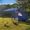 KAMPKEEPER Side Tent,Camping Tent for 10' x 10' Pop Up Canopy, Easy Set Up Gazebo,Compatible with 10' Wide Canopy TentsBlue view 2