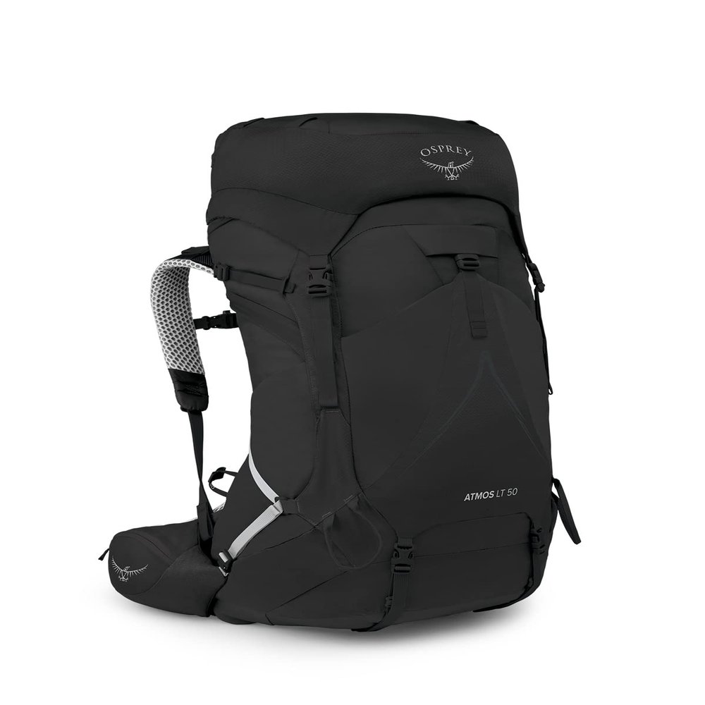 Osprey Atmos AG LT 50L Men's Backpacking Backpack, Black, S/M