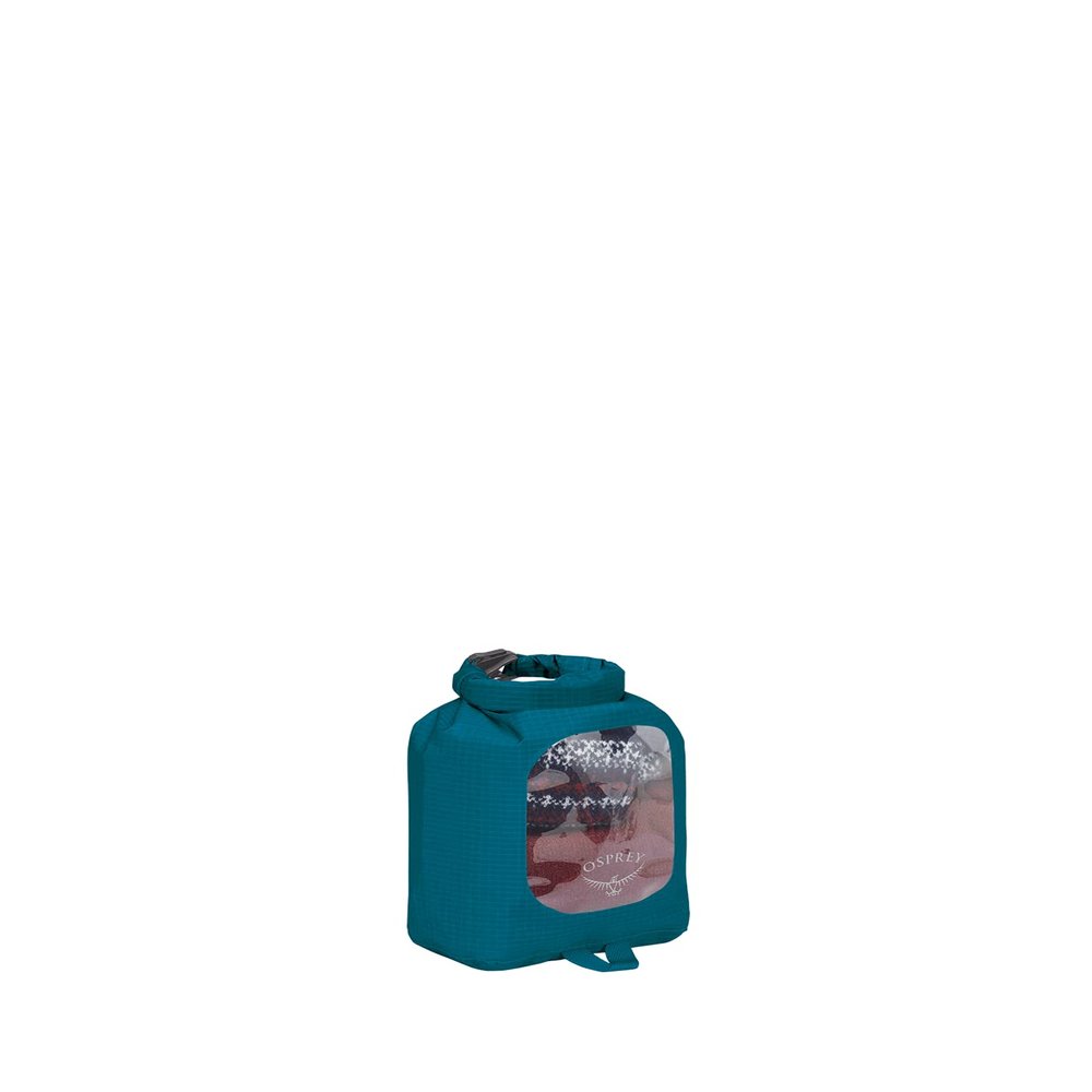 Osprey 3L Waterproof Dry Sack with Window, Waterfront Blue