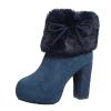 ZBYY Women's Suede Round Toe Ankle Boots Fashion Winter Warm Snow Boots Chunky High Heels Faux Fur Outdoor Platfrom Booties view 1