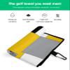 Yellow Grey Black Geometric Golf Towel 24"x16", Absorbent Microfiber Towels Golf Accessories, Middle Century Art Abstract Aesthetics Golf Towels for Golf Bags with Clip Golf Towel Gifts for Man Women view 2