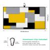 Yellow Grey Black Geometric Golf Towel 24"x16", Absorbent Microfiber Towels Golf Accessories, Middle Century Art Abstract Aesthetics Golf Towels for Golf Bags with Clip Golf Towel Gifts for Man Women view 3