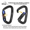 BEIFENG Auto Locking Carabiner 25KN Climbing Carabiner Large Carabiner Clip Obtained UIAA Certification Heavy Duty Carabiners Suitable for Rock Climbing, Camping, Gym,Rescue Black (Black&Blue3Pcs) view 3