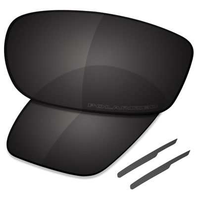 SAUCER Premium Replacement Lenses & Earsocks for Oakley Siphon OO9429 Sunglasses High Defense - Carbon Black Polarized