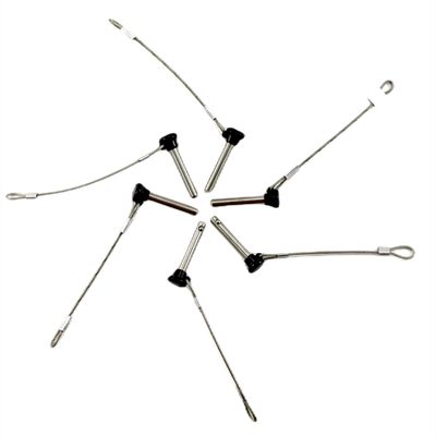 2/4/6Pcs Black Nylon Head Pull Pin Quick Release Pull pin Dia, 3/16" Marine Grade 316 Stainless Steel Bimini top Pins with Lanyard (6)