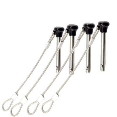 2/4/6Pcs Black Nylon Head Pull Pin Quick Release Pull pin Dia, 3/16" Marine Grade 316 Stainless Steel Bimini top Pins with Lanyard (4)