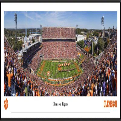 Clemson Football, Team Run Out - 40.25x13.75-inch Standard Framed Print by Blakeway Panoramas