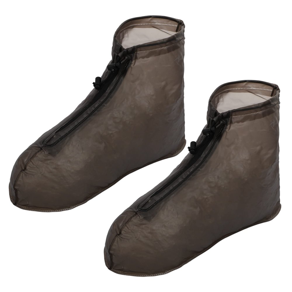 VOCOSTE 1Pair Rain Shoe Covers, Unisex Waterproof Reusable, Ankle High Top Boots Non-Slip, Coffee Colour Size XXXL