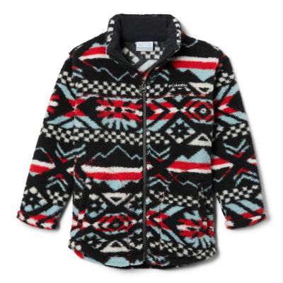 Columbia Youth Girls West Bend Full Zip, Red Lily Checkered Peaks, Small