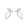 925 Sterling Silver Ear Jacket Earrings - Square Earring - Dainty Ear Jacket - Double Earrings - Geometric Earrings - Modern Jewelry - Gift for Her (925 Sterling Silver) view 4