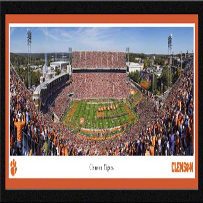 Clemson Football, Team Run Out - 42x15.5-inch Single Mat, Select Framed Picture by Blakeway Panoramas